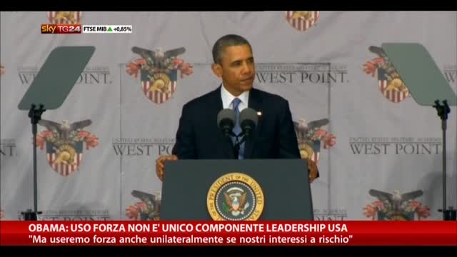 Obama: uso forza non è unico componente leadership Usa
