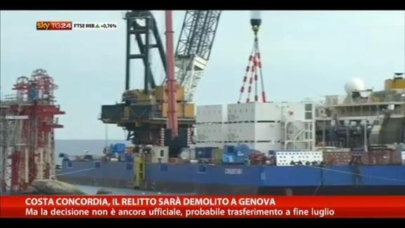Costa Concordia, il relitto sarà demolito a Genova