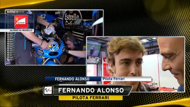 Alonso al Mugello: "La MotoGP, ambiente più aperto della F1"