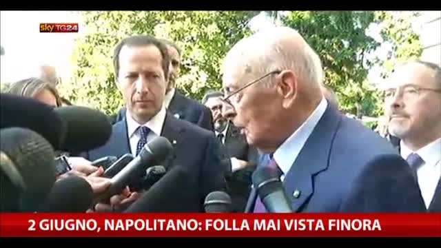 2 giugno, Napolitano: "Folla mai vista prima"