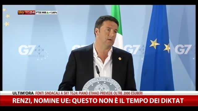 Renzi, nomine Ue: questo non è il tempo dei diktat