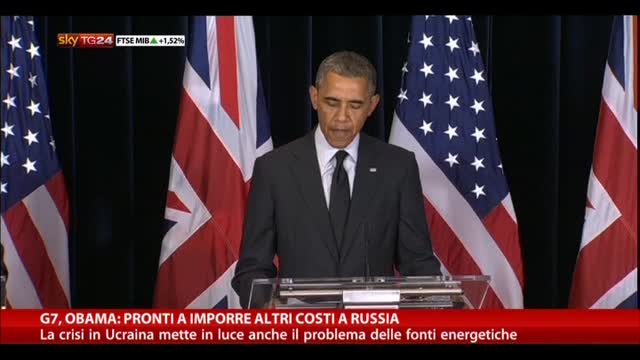G7, Obama: pronti a imporre altri costi a Russia