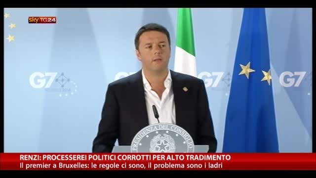 Renzi: processerei politici corrotti per alto tradimento