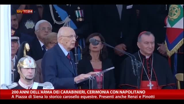 200 anni dell'arma dei carabinieri, cerimonia con Napolitano