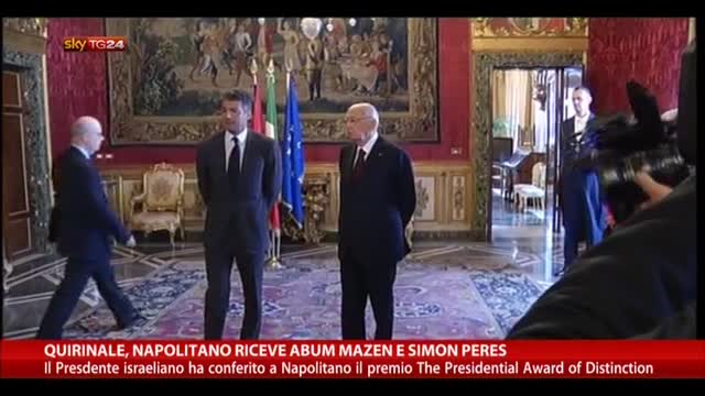 Quirinale, Napolitano riceve Abum Mazen e Simon Peres