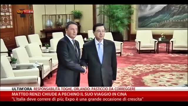 Matteo Renzi chiude a Pechino il suo viaggio in Cina