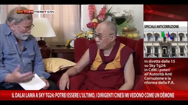Il Dalai Lama a Sky TG24: potrei essere l'ultimo