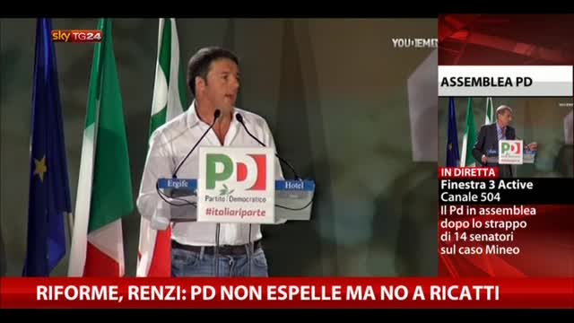 Riforme, Renzi: Pd non espelle ma no a ricatti