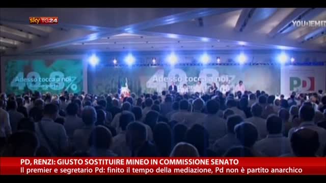 PD, Renzi: giusto sostituire Mineo in commissione Senato