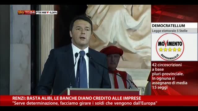 Renzi: basta alibi, le banche diano credito alle imprese
