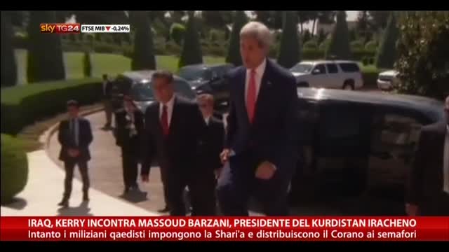 Iraq, Kerry incontra il presidente curdo Massoud Barzani