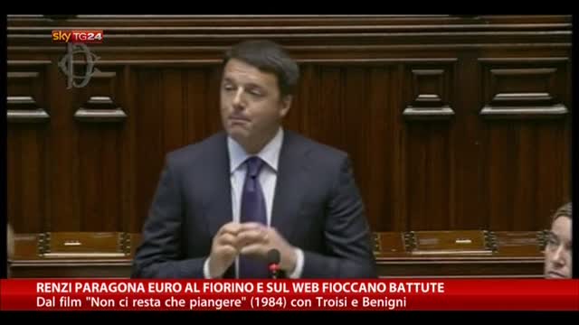 Renzi paragona l'Euro al Fiorino e sul web fioccano battute
