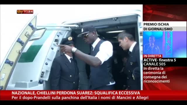 Nazionale, Chiellini perdona Suarez: squalifica eccessiva