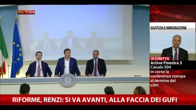 Riforme, Renzi: si va avanti, alla faccia dei gufi