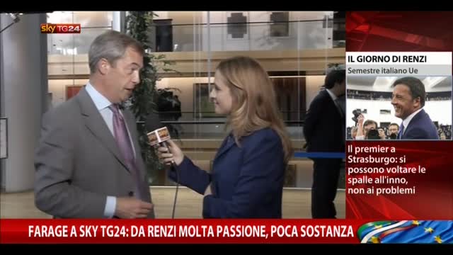 Farage a Sky TG24: da Renzi molta passione, poca sostanza