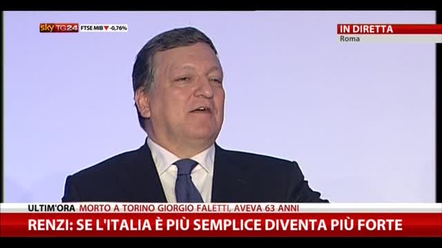 Barroso: Napolitano è un uomo pieno di entusiasmo
