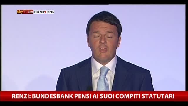 Renzi: Bundesbank pensi ai suoi compiti statuari