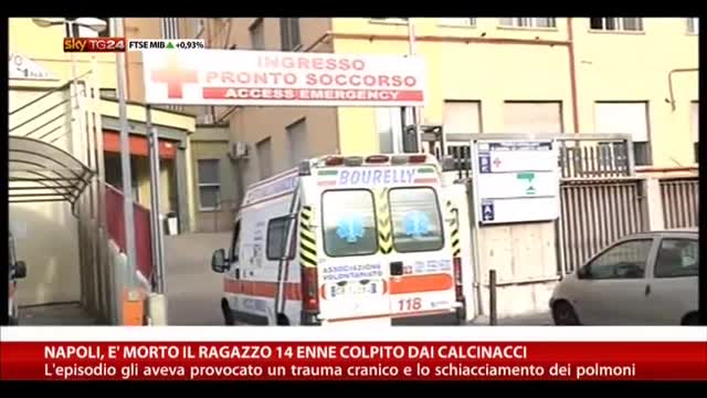 Napoli, è morto il 14enne colpito dai calcinacci