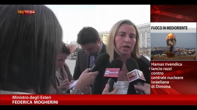 Mogherini: preoccupata per situazione striscia di Gaza
