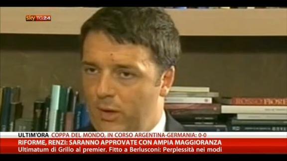 Riforme, Renzi: saranno approvate con ampia maggioranza
