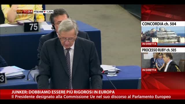 Junker: dobbiamo essere più rigorosi in Europa