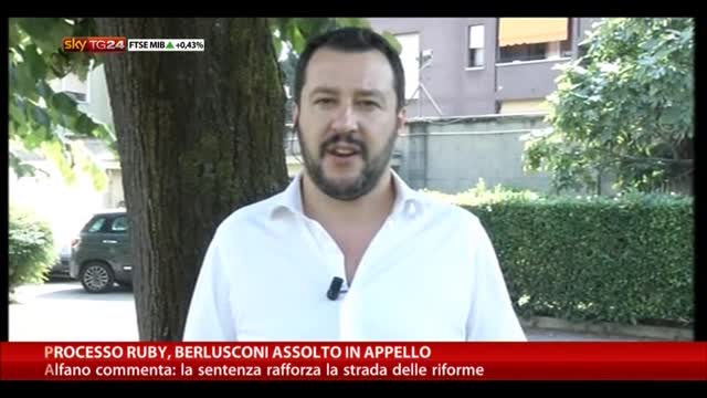 Sentenza Ruby, Salvini: felice umanamente per Berlusconi