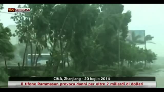 Cina, tifone Rammasun provoca danni per oltre 2 mld dollari
