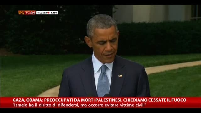 Gaza, Obama: preoccupati, chiediamo cessate il fuoco