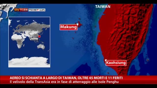 Aereo si schianta a largo di Taiwan, oltre 45 morti