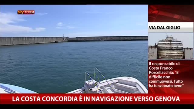La Costa Concordia è in navigazione verso Genova