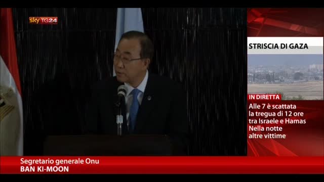 Gaza, Ban Ki-Moon: "Stop ai combattimenti e via al dialogo"