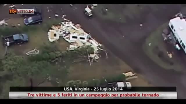 USA, 3 vittime e 5 feriti in campeggio per probabile tornado