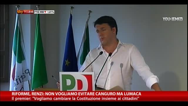 Riforme, Renzi: non vogliamo evitare canguro ma lumaca