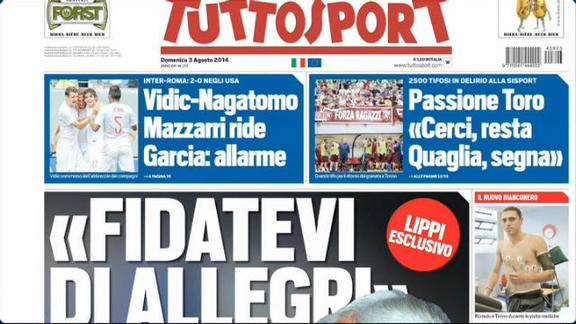 La rassegna stampa di Sky SPORT24 (03.08.2014)