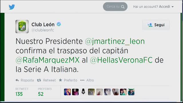 Mercato, il capitano del Messico Rafa Marquez è del Verona