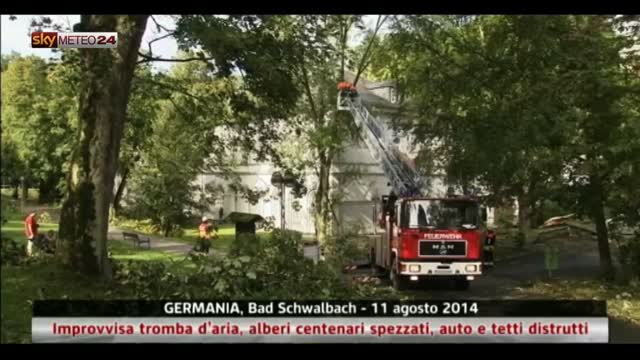 Germania, tromba d’aria: alberi spezzati e tetti distrutti
