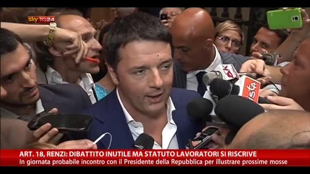 Art. 18, Renzi: "Lo statuto dei lavoratori si riscrive"