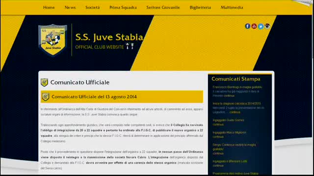 Serie B a 22 squadre, la Juve Stabia chiede la riammissione