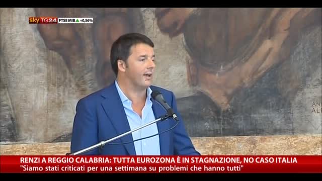 Renzi a Reggio Calabria: "Tutta l'Eurozona è in stagnazione"