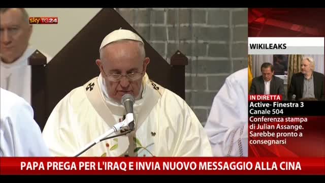 Papa prega per l'Iraq e invia nuovo messaggio alla Cina