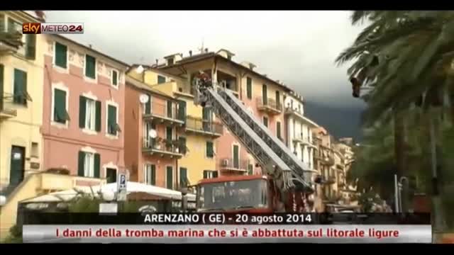 I danni della tromba marina che si è abbattuta sulla Liguria