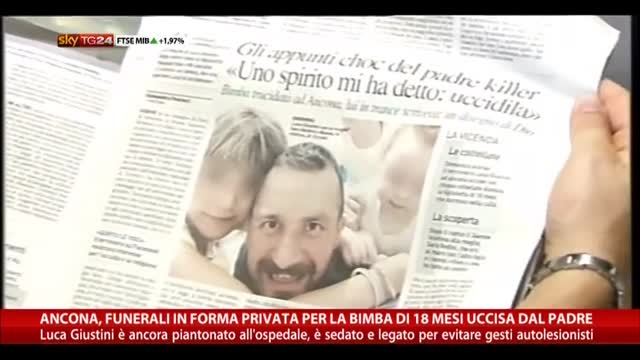 Ancona, funerali privati per la bimba uccisa dal padre