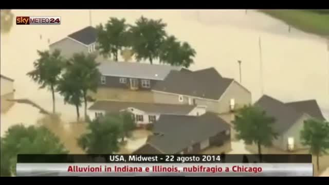 USA: alluvioni in Indiana e Illinois, nubifragio a Chicago