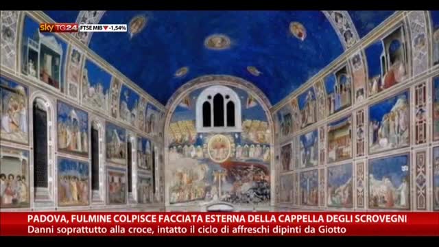 Padova, fulmine colpisce facciata esterna cappella Scrovegni