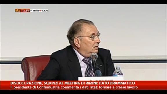 Disoccupazione, Squinzi al meeting a Rimini: dato drammatico