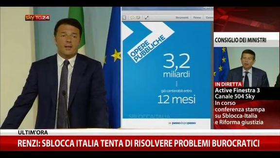 Renzi: in prossimi 12 mesi 10mld per sblocco opere pubbliche