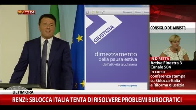 Renzi: Sblocca-Italia prova a risolvere problemi burocratici