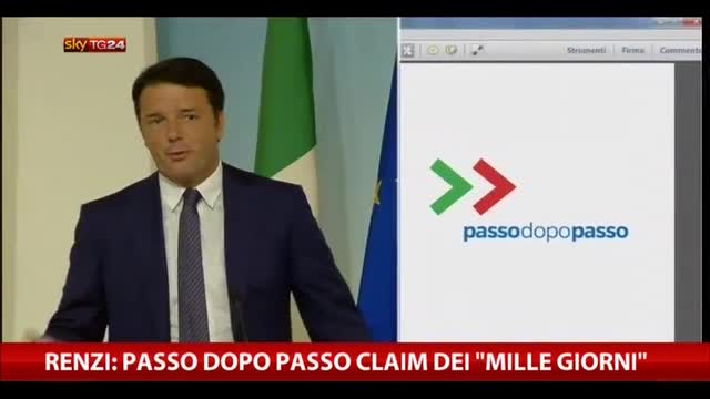 Renzi: passo dopo passo claim dei "mille giorni"