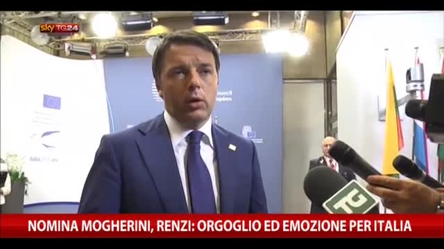 Nomina Mogherini, Renzi: orgoglio ed emozione per l'Italia
