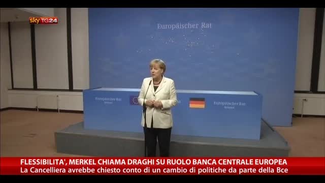 Flessibilità, Merkel chiama Draghi su ruolo della Bce